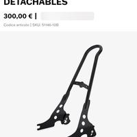 sissy bar sgancio rapido sportster con cuscino