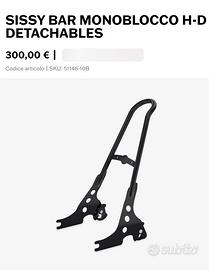 sissy bar sgancio rapido sportster con cuscino