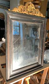 Specchio marchigiano '700 con cornice e cimasa