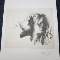 Emilio Greco litografia intitolata "Amanti".