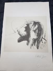 Emilio Greco litografia intitolata "Amanti".