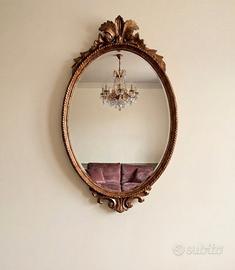 Specchiera Ovale vintage in Legno
