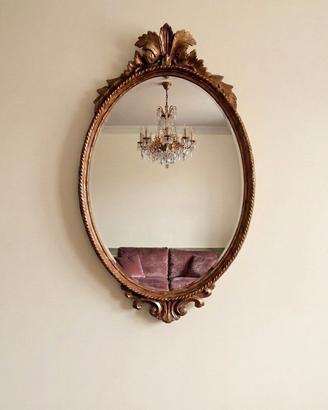 Specchiera Ovale vintage in Legno
