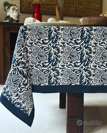 Tovaglia in cotone stampata a mano