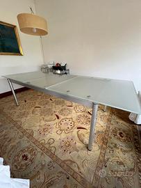Tavolo vetro satinato allungabile 6/10 posti