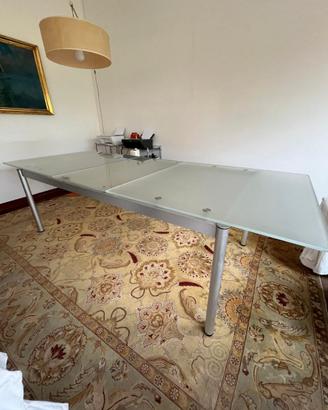 Tavolo vetro satinato allungabile 6/10 posti