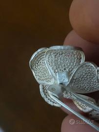 Spilla argento 800 punzonato unisex vintage