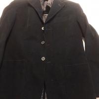 Giacca in velluto nero con gilet staccabile M 48