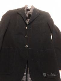 Giacca in velluto nero con gilet staccabile M 48