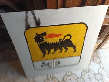 coppia di insegne in lamiera bifacciali