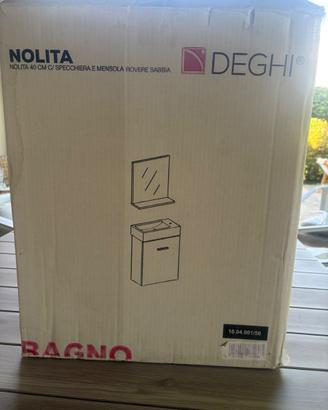 Mobiletto bagno compreso di specchio e lavabo