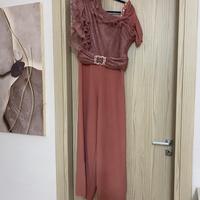 Abito elegante IMPERO Couture rosa cipria