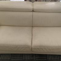 Divano letto in pelle bianca 3 posti Dondi Salotti
