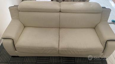 Divano letto in pelle bianca 3 posti Dondi Salotti