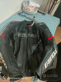 Giacca in pelle moto Dainese taglia 48