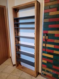 Libreria in castagno massello, mensole amovibili
