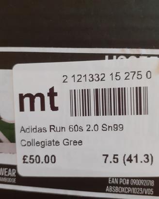 Adidas Scarpe Run 60s 2.0 - N° 41 1/3 - Nuove