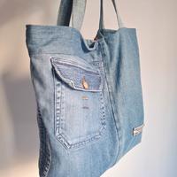 Borsa jeans completamente fatta a mano