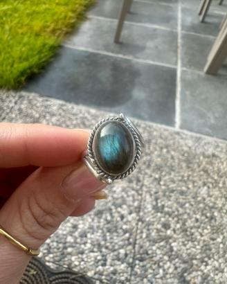 Anello argento 925 labradorite