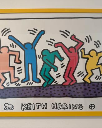 Poster litografico Keith Haring Dancing People