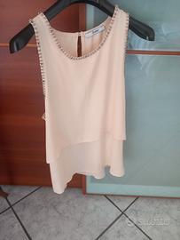 canotta con strass color cipria relish TG s 