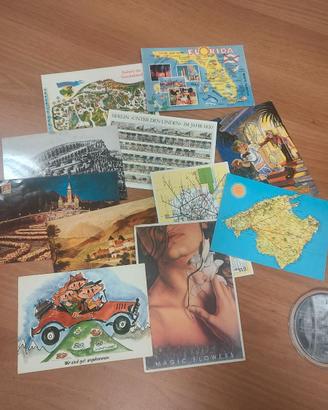 11 cartoline di disegni e mappe