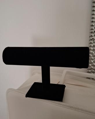 Espositore per gioielli da tavolo in velluto nero 
