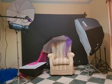 set studio fotografico completo 
e professionale 