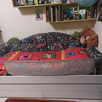 Letto singolo Ikea con cassetti e letto estraibile