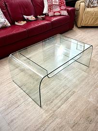 Tavolino Fiam in cristallo curvato