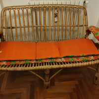 Divanetto in vimini + 2 sedie