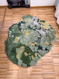Tappeto verde 3D motivo astratto 100x106 cm