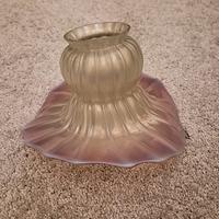 VETRO A FIORE lavorato ANNI 50 PARALUME LAMPADARIO