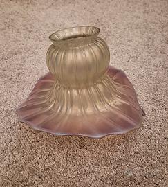 VETRO A FIORE lavorato ANNI 50 PARALUME LAMPADARIO