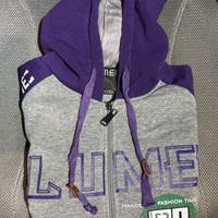 🥼Felpa con cappuccio, grigio/viola, taglia XL