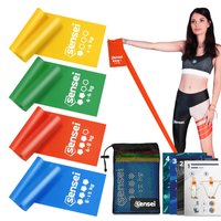 4 bande elastiche fitness da 2 metri per 15 cm in