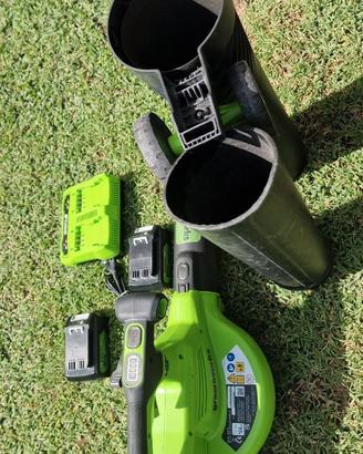 Greenworks 48V(24V x 2) Aspirafoglie Soffiatore