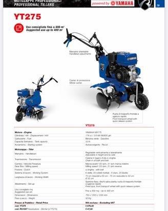 Motozappa yamaha YT275