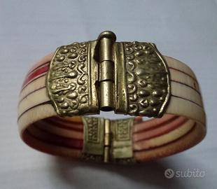 Bracciale indiano argento e osso