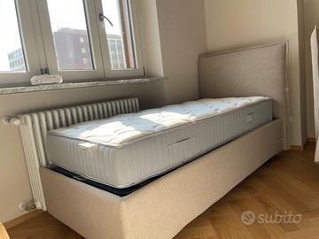 Due Letti singoli contenitori, materassi incl.