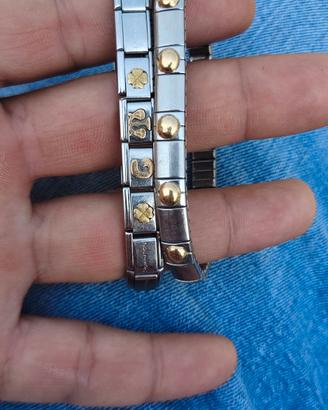  due bracciale oro  e acciaio 