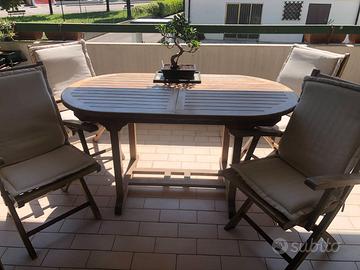 Tavolo da giardino/terrazzo con 4 sedie