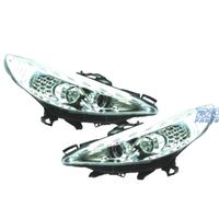 FARI PEUGEOT 207 06-12 LUCE DIURNA A LED FONDO CRO