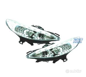FARI PEUGEOT 207 06-12 LUCE DIURNA A LED FONDO CRO
