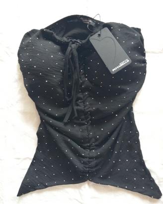 Top nero con brillantini Pittarello 