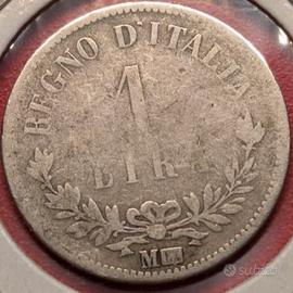 1 Lira Valore 1863 m Regno d'Italia