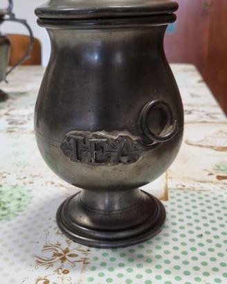 dosatore per tè vintage in peltro