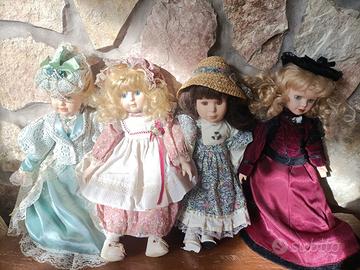 quattro  belle bambole da collezione