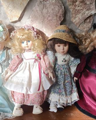 quattro  belle bambole da collezione