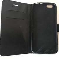 Cover Iphone plus in pelle nera con portacarte